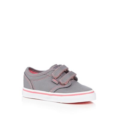 Girls' grey 'Atwood V' double rip tape trainers